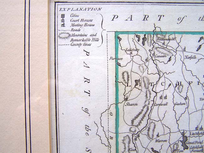 "A Correct Map of Connecticut" engraved by Amos Doolittle, New Haven, in 1797. — image 3